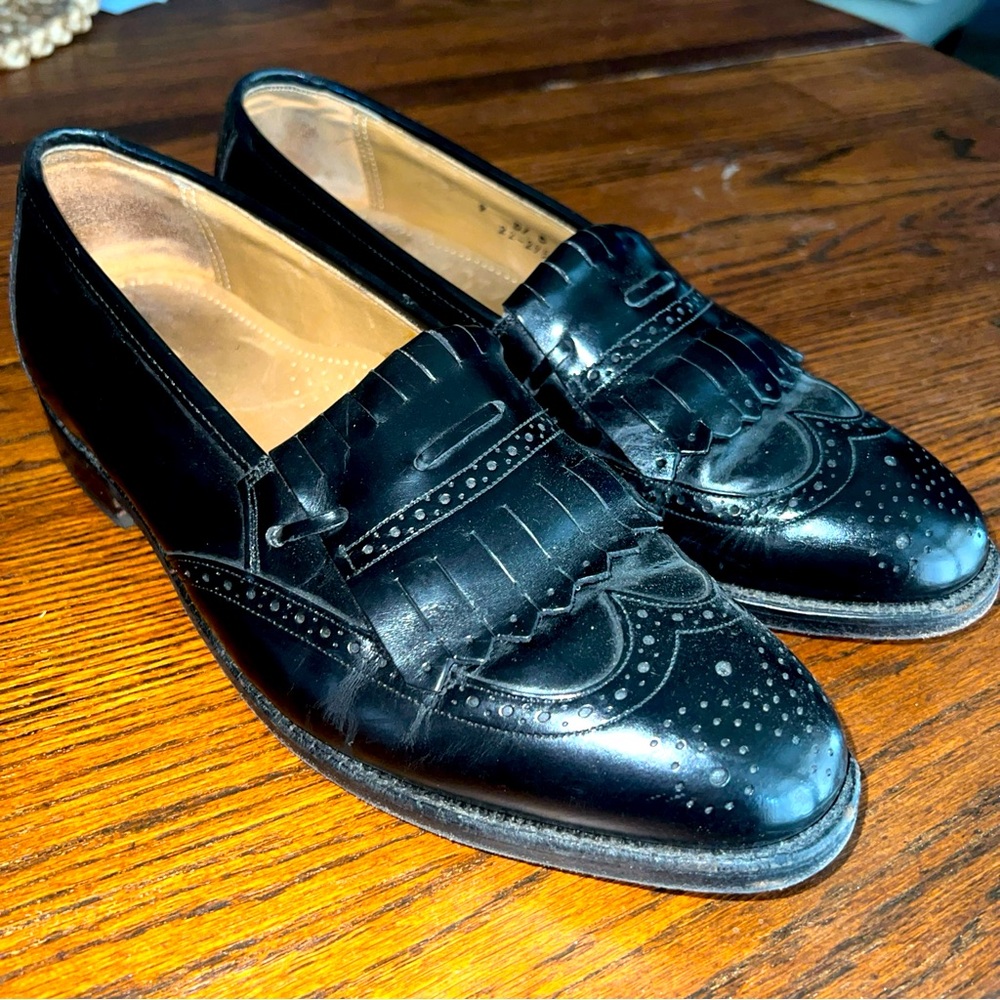 Johnston & Murphy Optima Black Wingtip Tassel(missing)Loafers Men's Size 9D/B